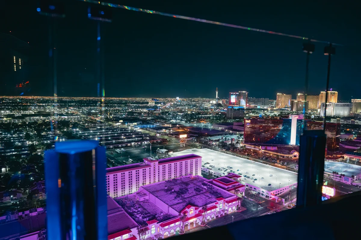 Northern Las Vegas Strip view from Ghostbar 55th floor